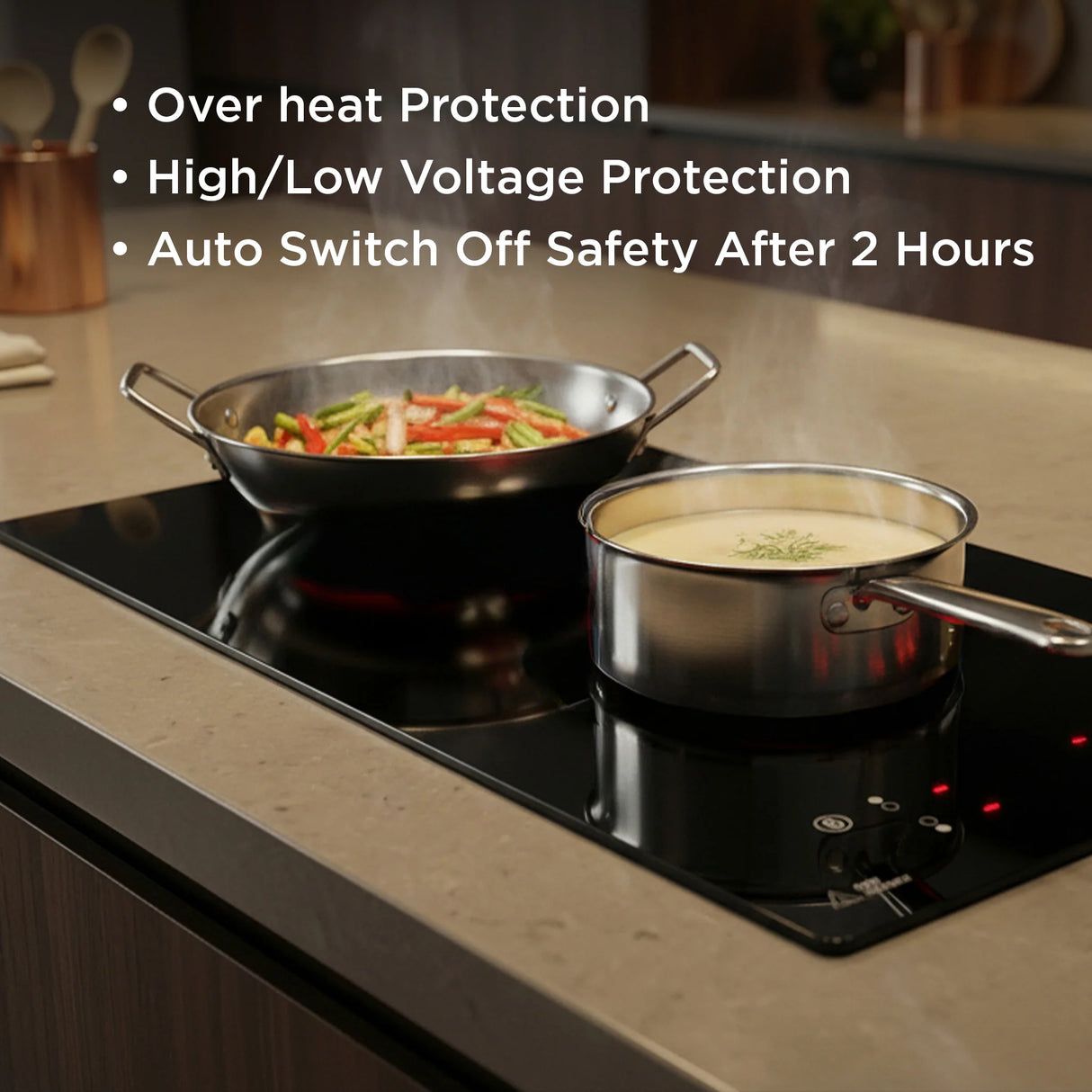 2 Zone Built-in Induction Hob with 9 Power Levels Touch Control Timer (BH1015IC2Z)