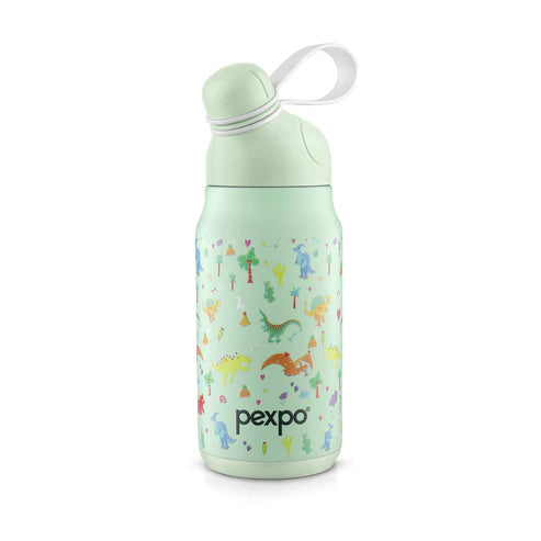 Pexpo Piano Art Hot & Cold Water Bottle 420 ML Dinosaure Green