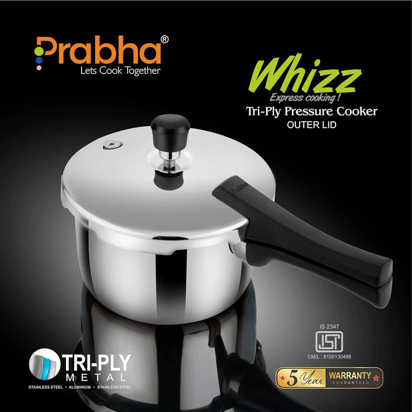 Prabha Triply Whizz Pressure Cooker – 5L