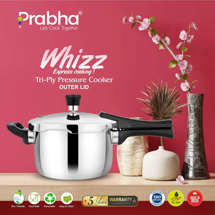 Prabha Triply Whizz Pressure Cooker – 5L
