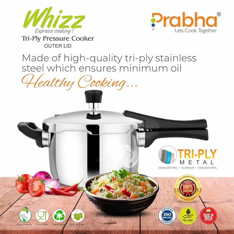 Prabha Triply Whizz Pressure Cooker – 5L