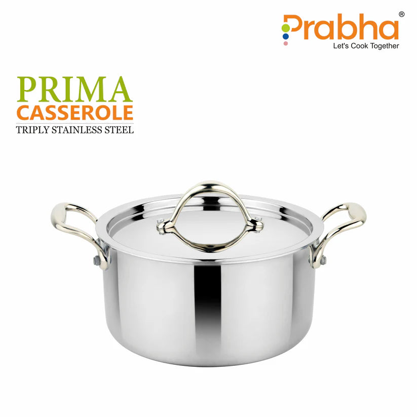 Prima Triply Casserole With Lid – 3.2L, 20cm