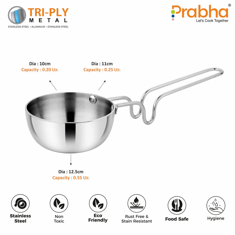 Prima Triply Tadka Pan – 55ml, 12.5cm