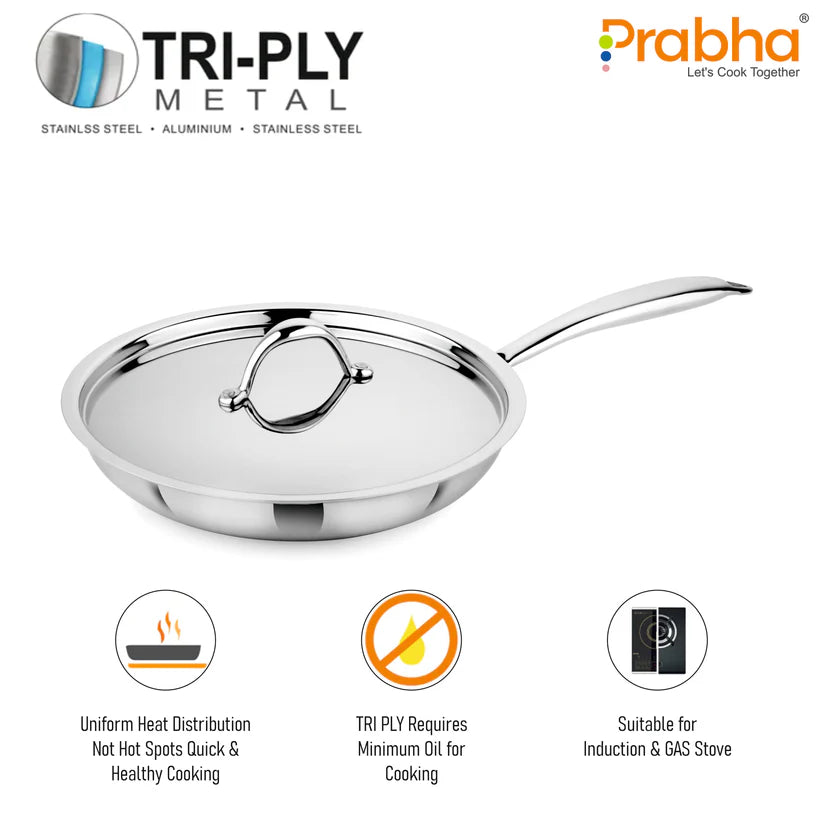 Prima Triply Frypan With Lid – 2L, 26cm