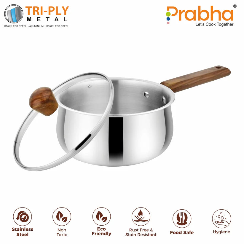 Prochef Belly Saucepan With Lid – 2.1L, 16cm