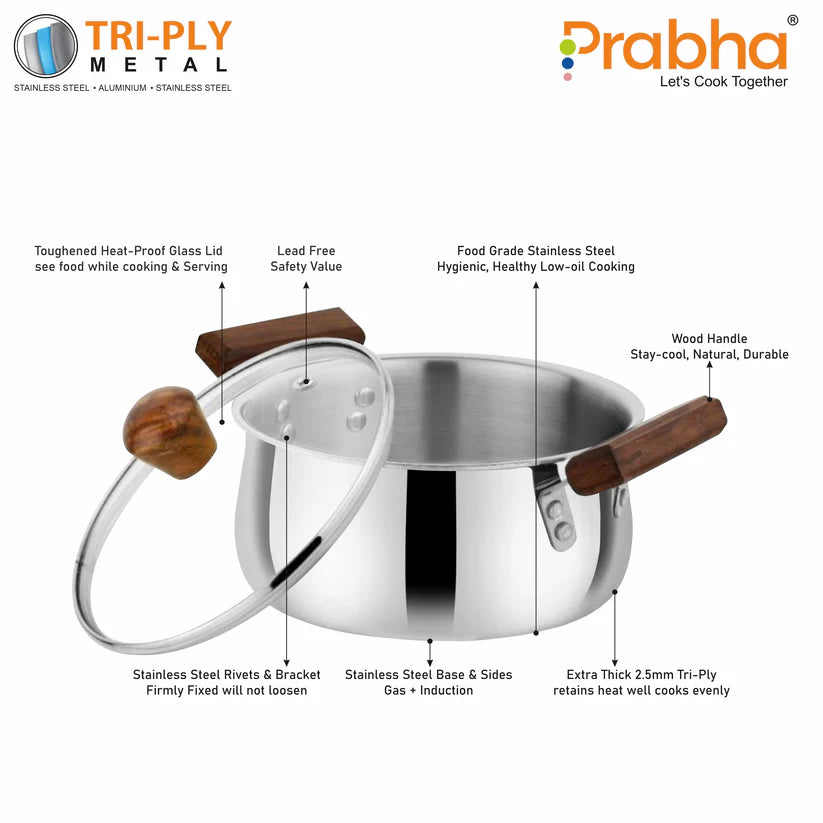 Prochef Belly Casserole With Lid – 4.8L, 22cm
