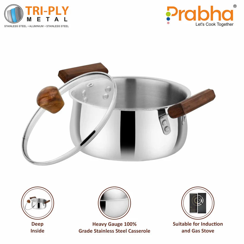 Prochef Belly Casserole With Lid – 4.8L, 22cm