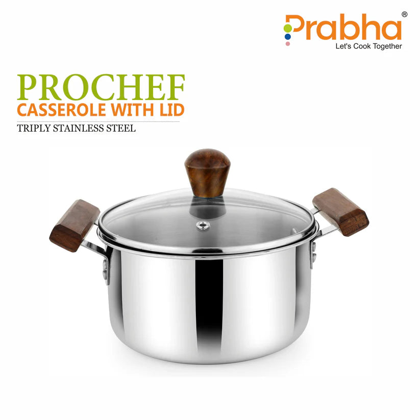 Prochef Casserole With Glass Lid – 3.2L, 20cm