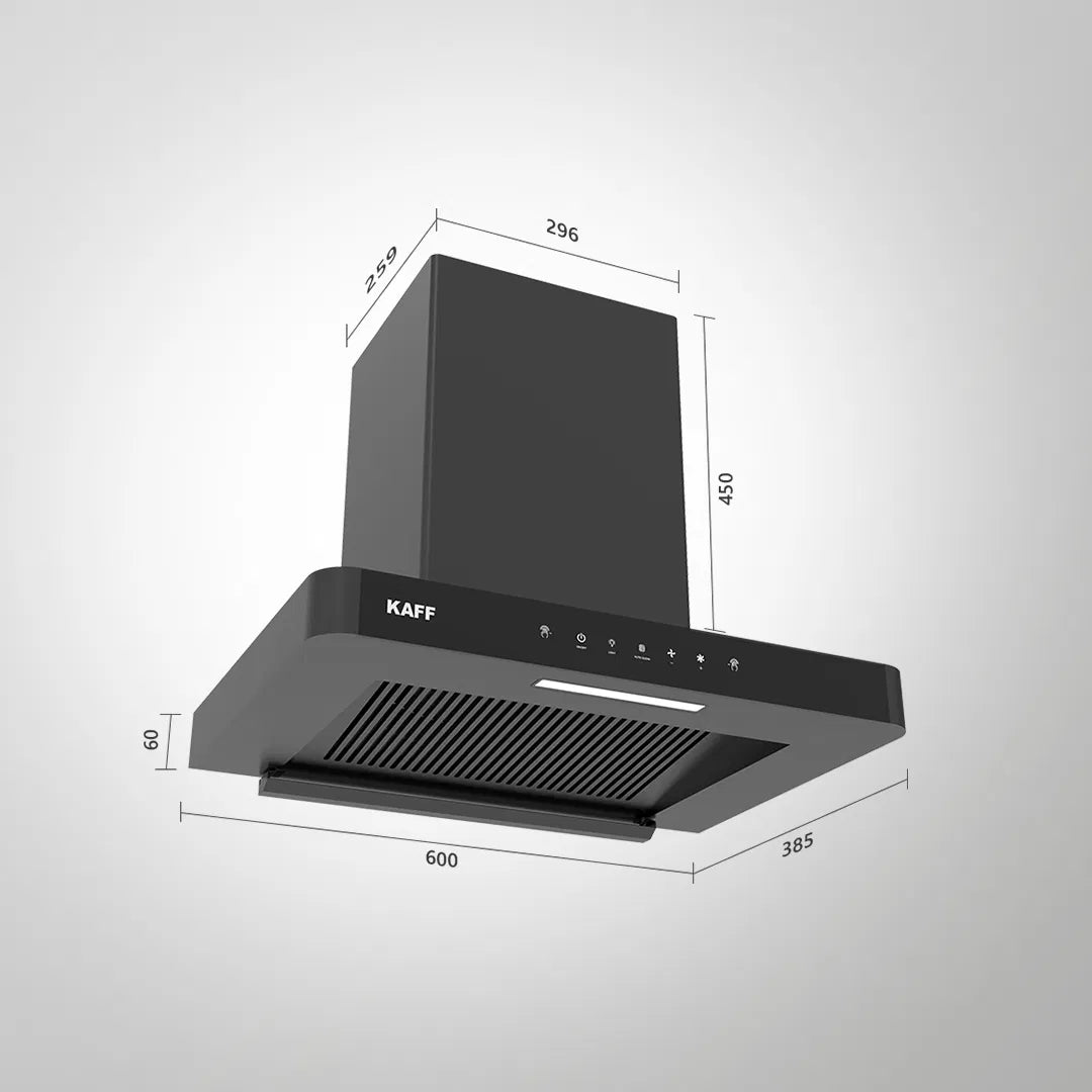 R-PRO DHC 60 cm Wall Mounted Chimney with Smart Auto Clean Technology, 1180 m³/h Airflow, Touch and Gesture Control, Filterless Design, Matt Black Finish