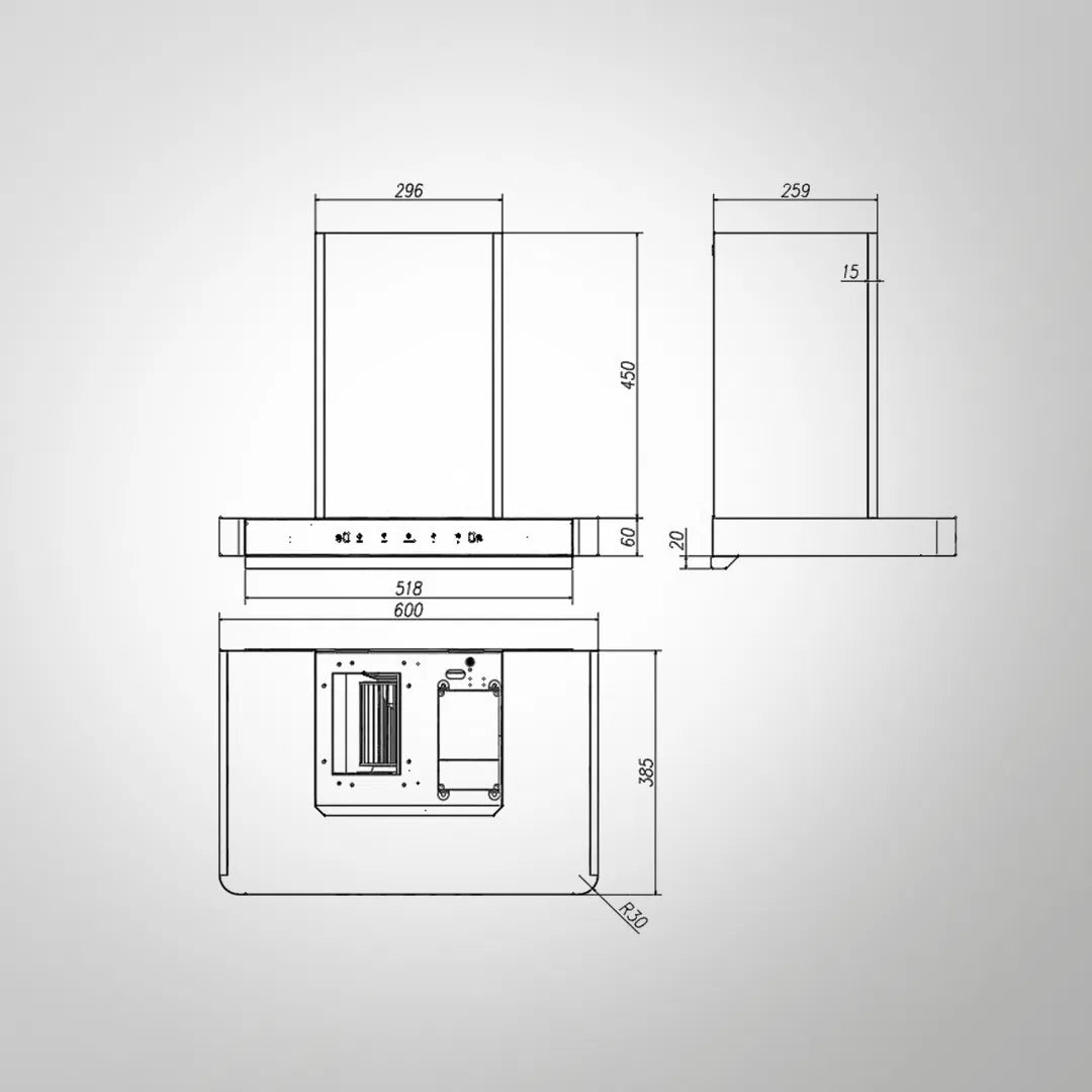R-PRO DHC 60 cm Wall Mounted Chimney with Smart Auto Clean Technology, 1180 m³/h Airflow, Touch and Gesture Control, Filterless Design, Matt Black Finish