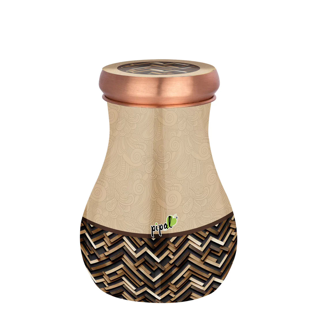 Rajwadi Designer Copper Carafe Coffee Wood – 800 ml
