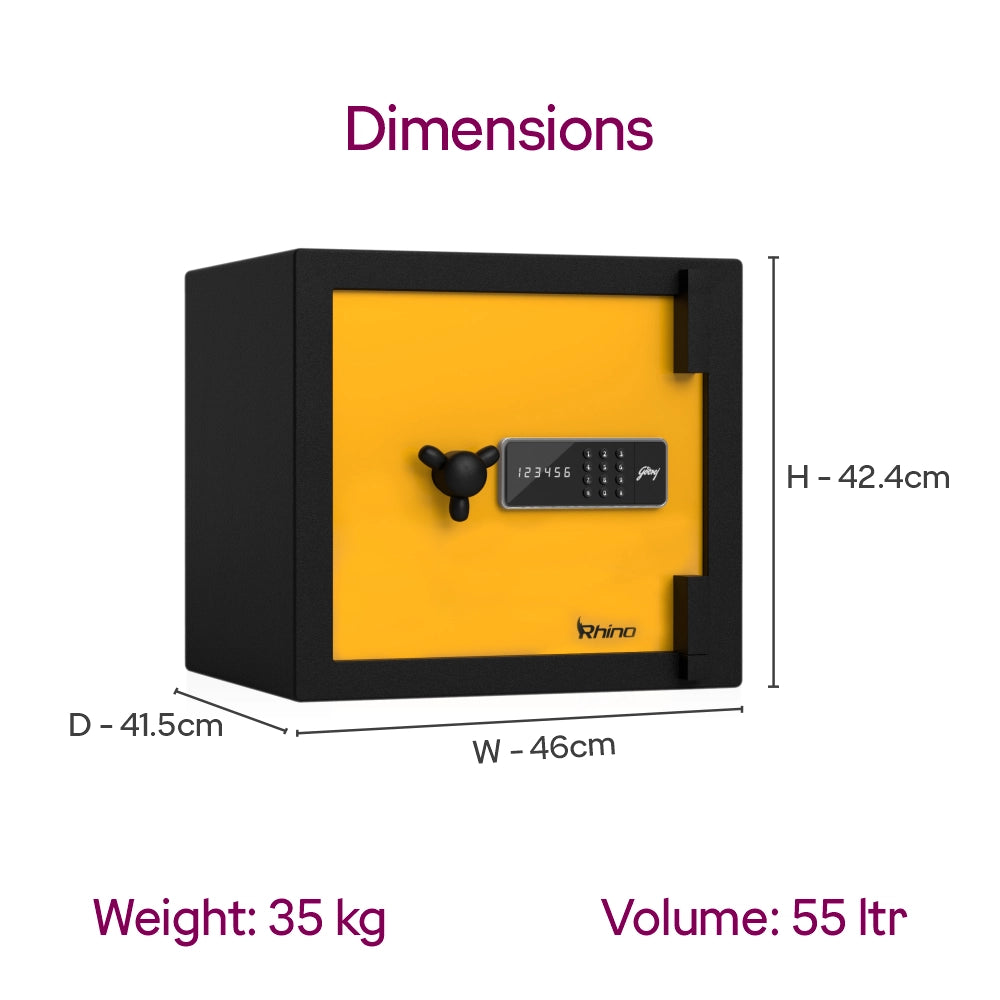 Rhino Gold 55L Digital Home Locker with Armour Protection