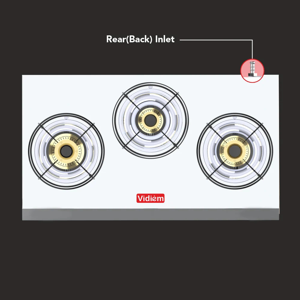 VIDIEM SS SLEEK 3 BURNER GAS STOVE