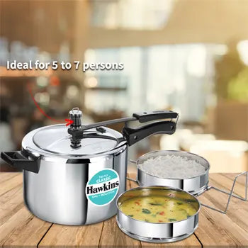 Classic Tri-Ply Stainless Steel Pressure Cooker 5 Litre with Separators (SSTCL51)