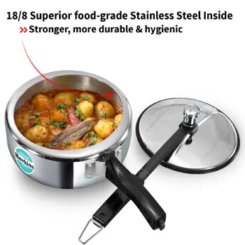 Tri-Ply Stainless Steel Pressure Cooker cum Pan 3 Litre (SSTPP3) – Works on Gas and Induction