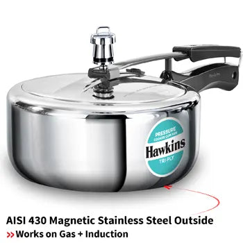Tri-Ply Stainless Steel Pressure Cooker cum Pan 3 Litre (SSTPP3) – Works on Gas and Induction