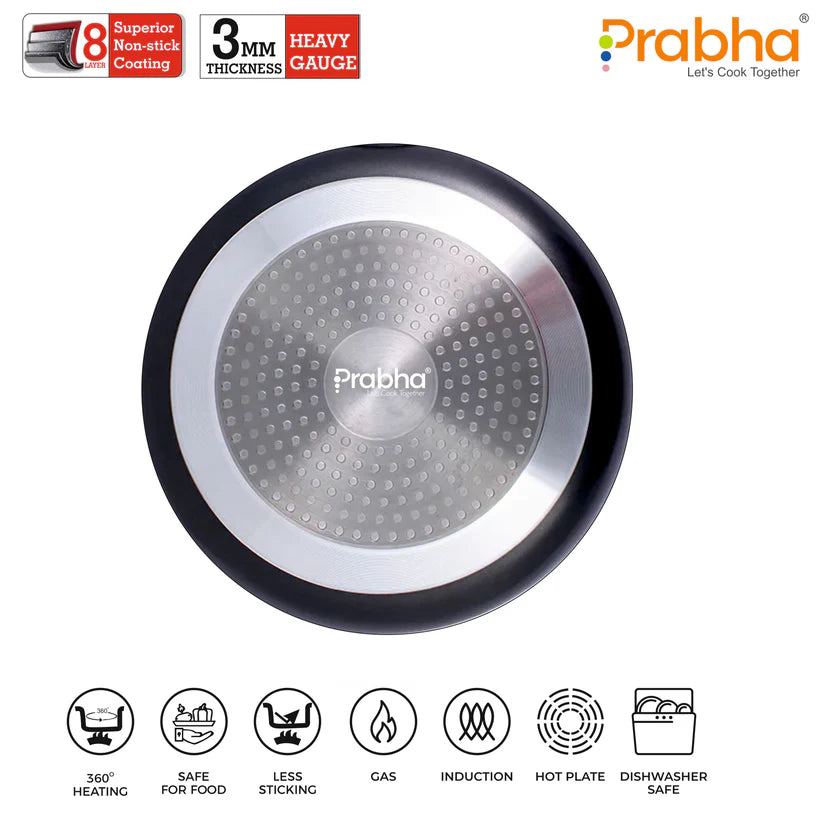 Stella Nonstick Deep Frypan With Glass Lid 1.7L, 24cm