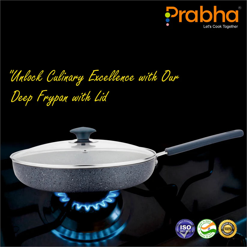 Stella Nonstick Deep Frypan With Glass Lid 1.7L, 24cm