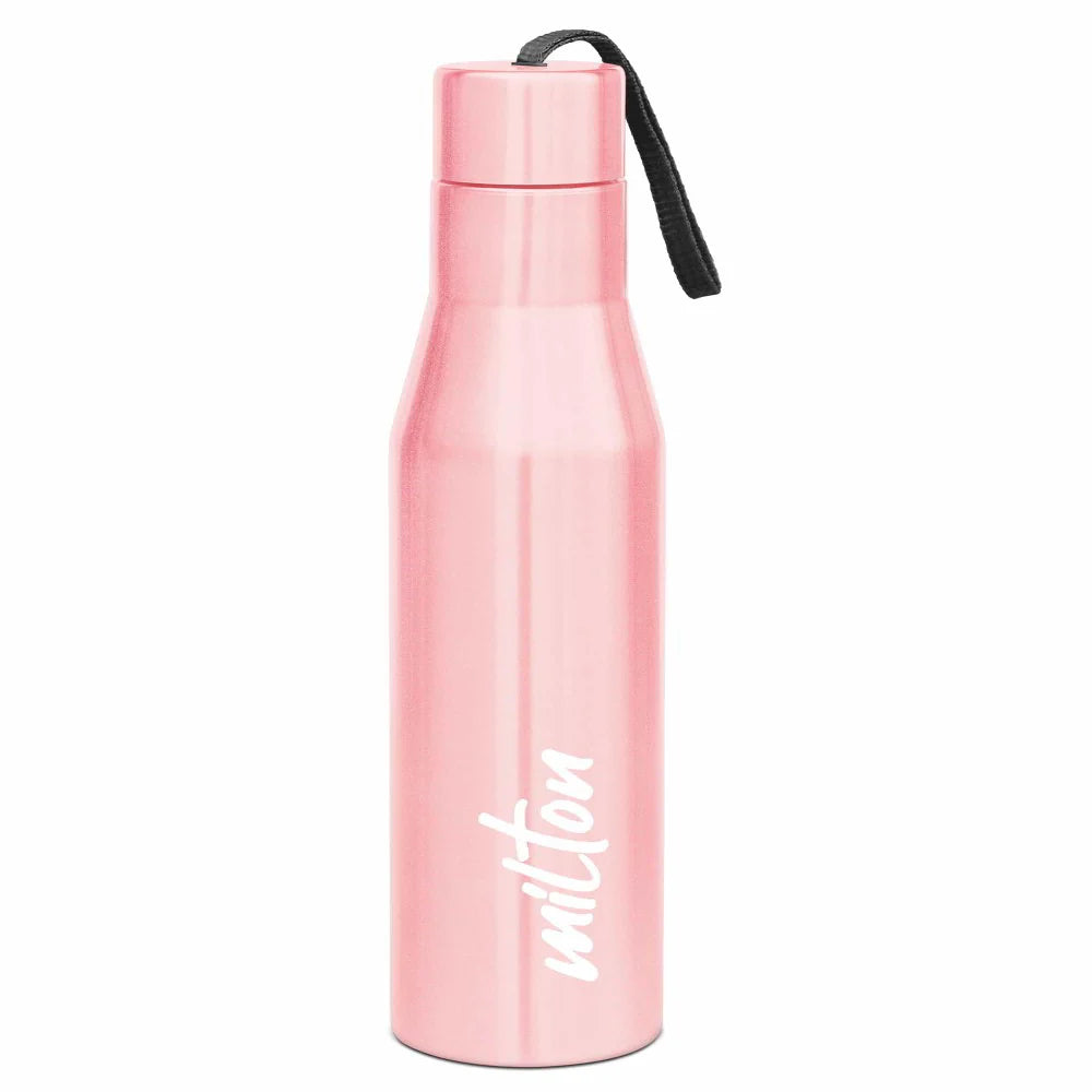 Milton Super 500 Stainless Steel Water Bottle 475 ml, Single Walled, ISI Certified I Leak Proof Lid, Rust Proof I For School, Office, Gym I Silver
