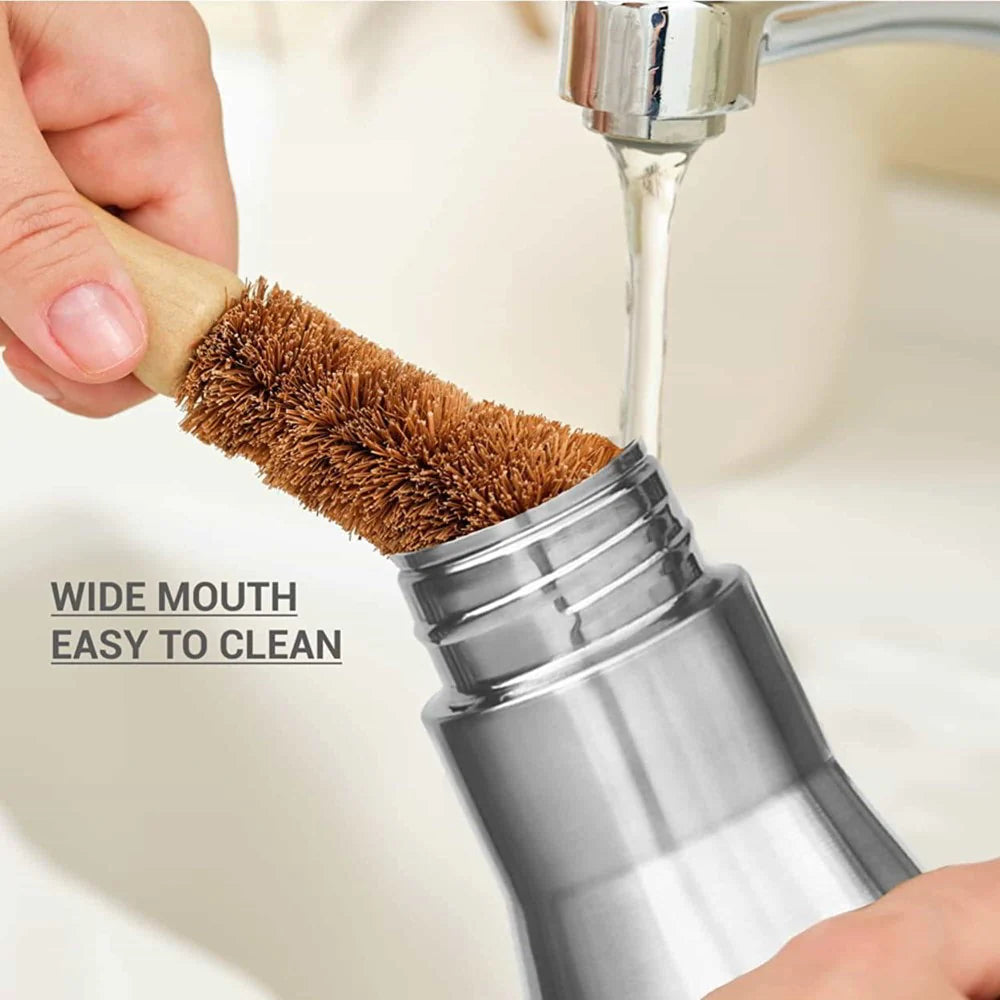 Milton Super 500 Stainless Steel Water Bottle 475 ml, Single Walled, ISI Certified I Leak Proof Lid, Rust Proof I For School, Office, Gym I Silver