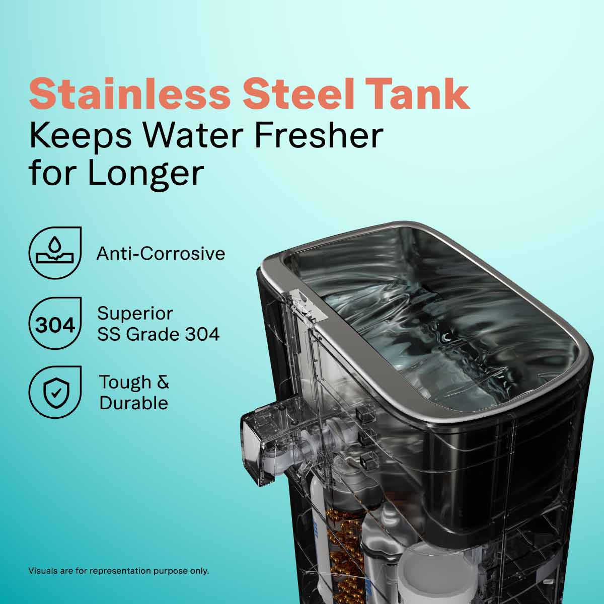 Enrich Superio 2X RO+UV Stainless Steel Water Purifier | 2 Year Filter Life | With Mega Sediment Filter