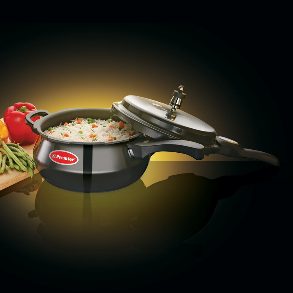Premier Cucina Trendy Black Induction Bottom Handi Pressure Cooker 1.5 Ltr