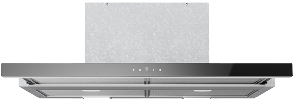 90 cm Flat Telescopic Chimney Hood 5DA 39460 – Black Glass & Stainless Steel, 672 m³/h Suction
