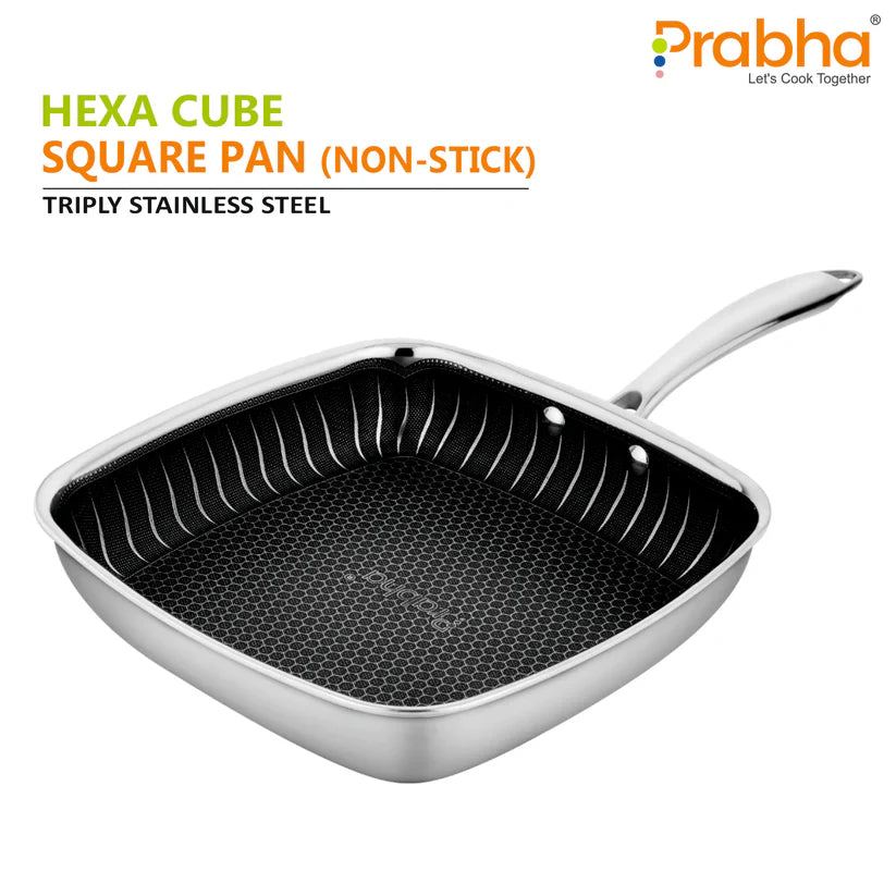 Tri-ply Hexa Cube Square Pan – 24cm