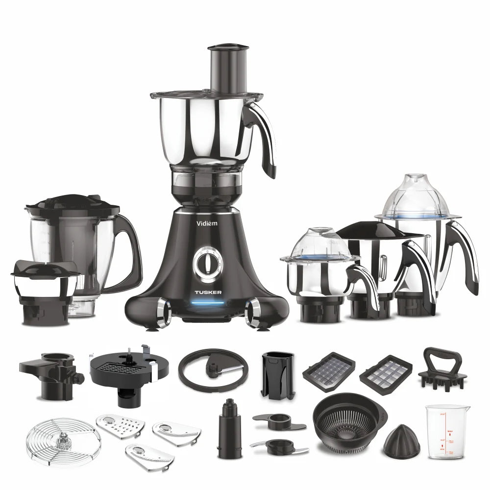 Tusker 750W Mixer Grinder with 6 Jars (Black)