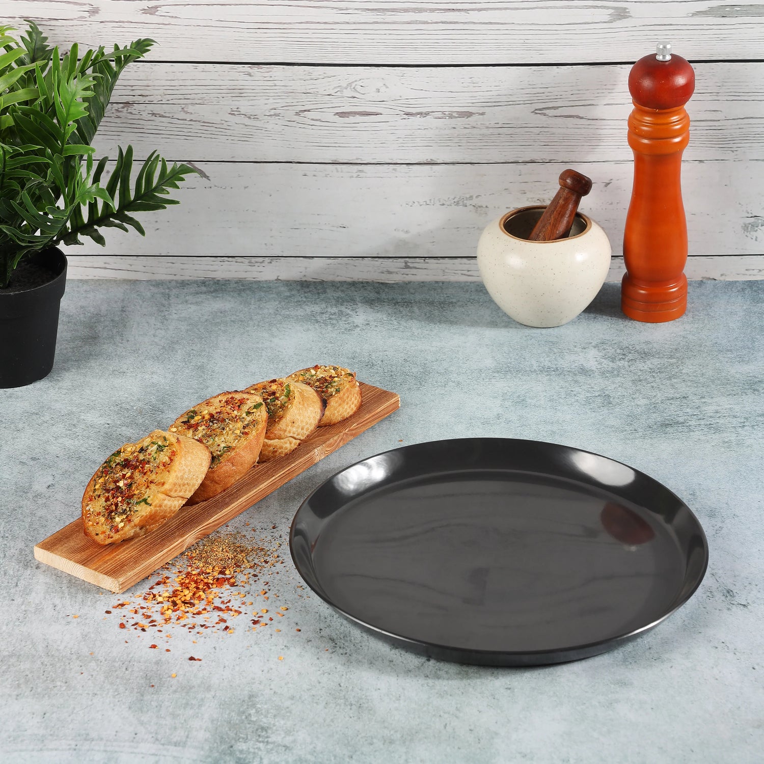 Hard Anodised Non-Stick Microwave Safe Tawa – 25 cm, 3.25 mm Thick, Round Baking Plate Pan Tawa