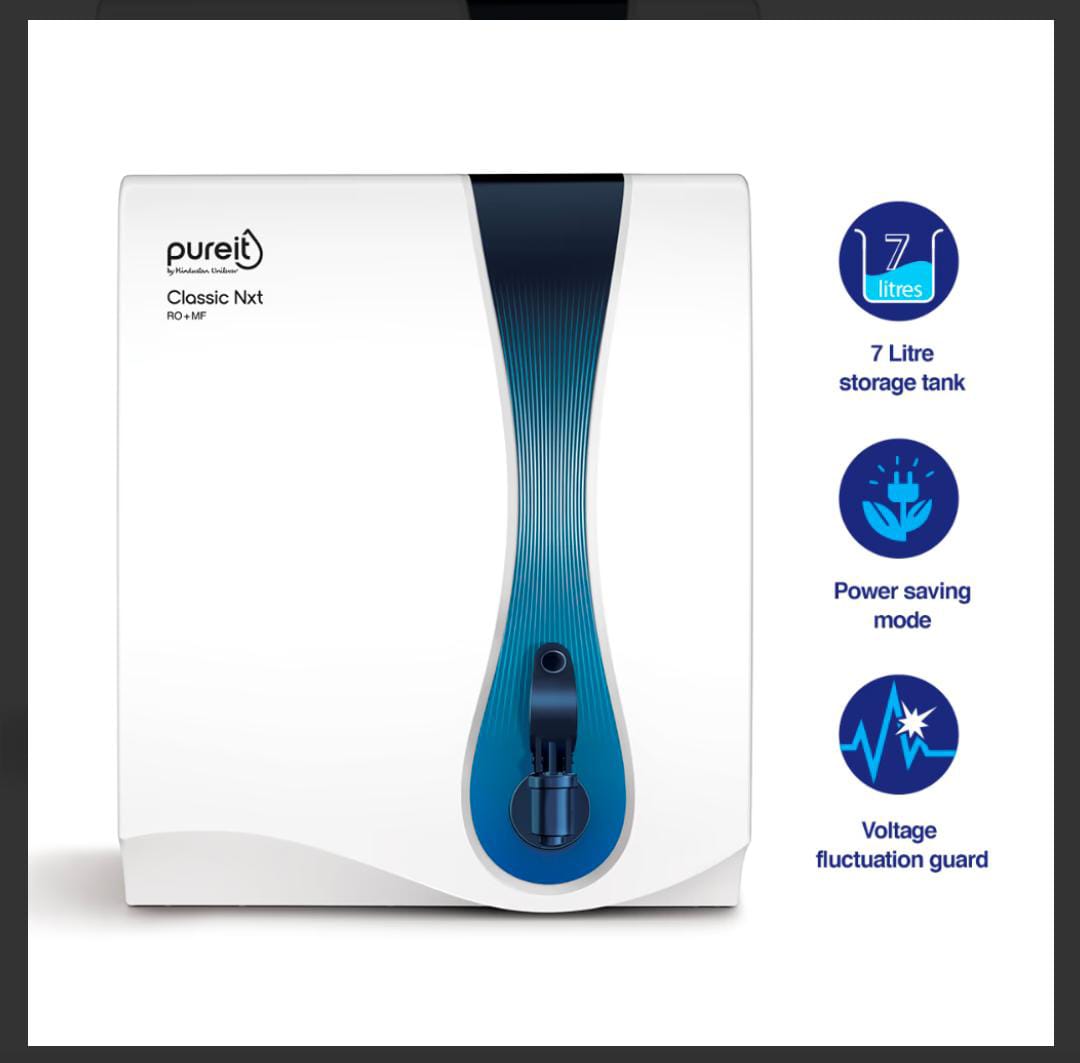 CLASSIC NXT 7 L RO + MF Water Purifier (White) – Advanced 6-Stage Filtration