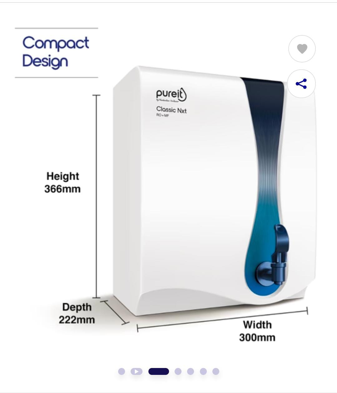 CLASSIC NXT 7 L RO + MF Water Purifier (White) – Advanced 6-Stage Filtration