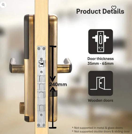 Zuri Smart Lock (Antique Bronze) with YWLOL Digital Wardrobe Lock