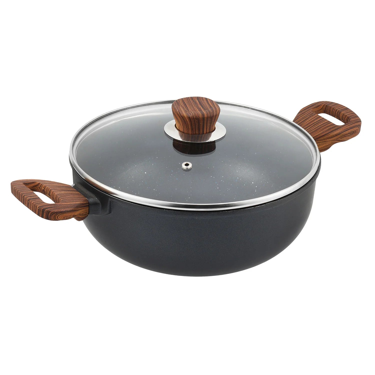 Zest Plus Die Cast Aluminium Non-Stick Kadai with lid- 24cm