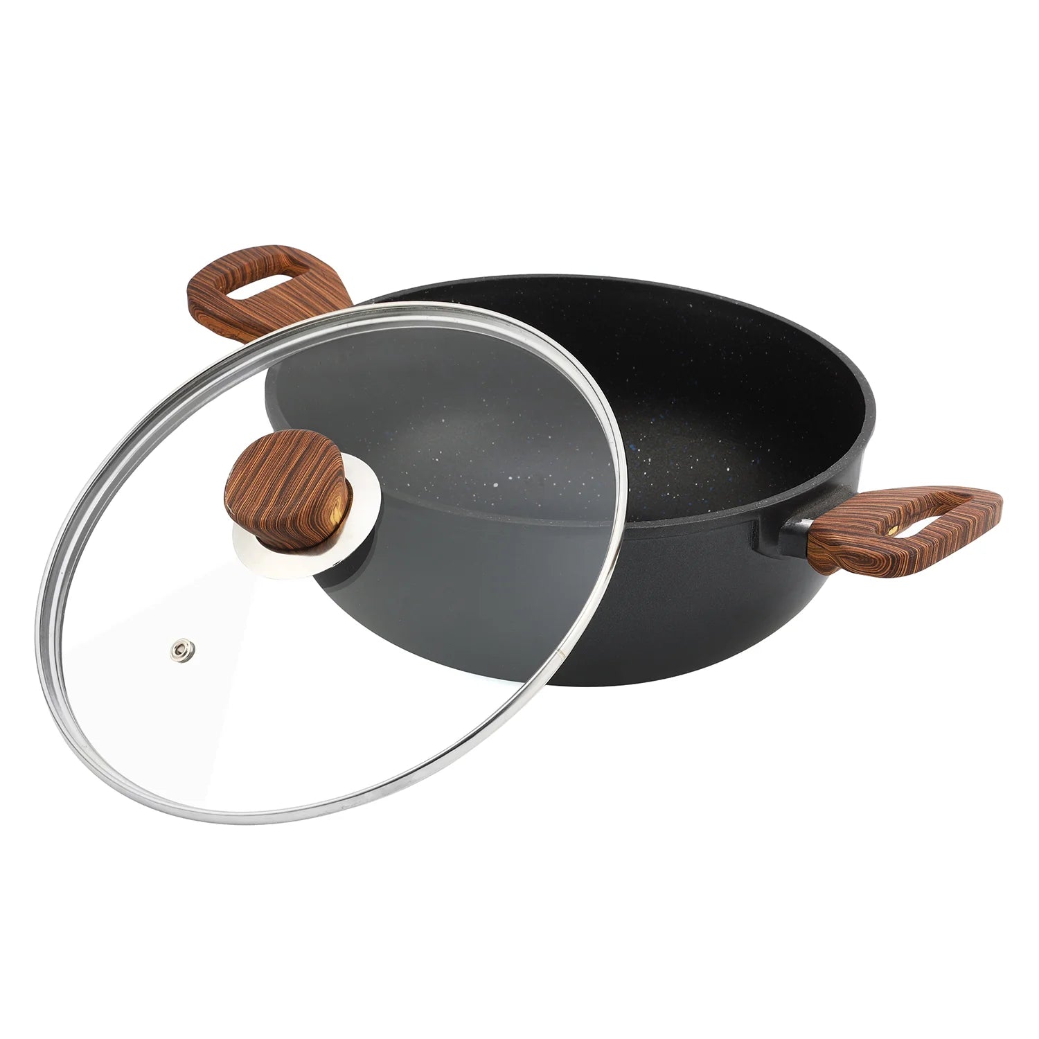 Zest Plus Die Cast Aluminium Non-Stick Kadai with lid- 24cm