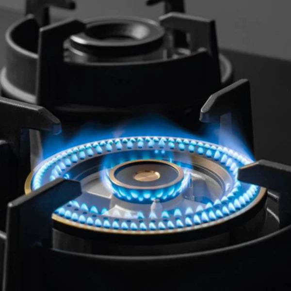 Altius FS 360 60 cm 3 Burner Hob – Brass Burners, Gunmetal Knobs, 538.66.631