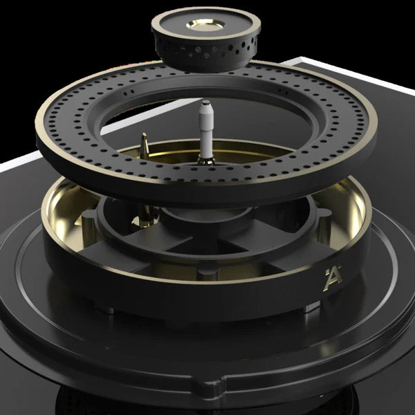 Altius FS 360 60 cm 3 Burner Hob – Brass Burners, Gunmetal Knobs, 538.66.631