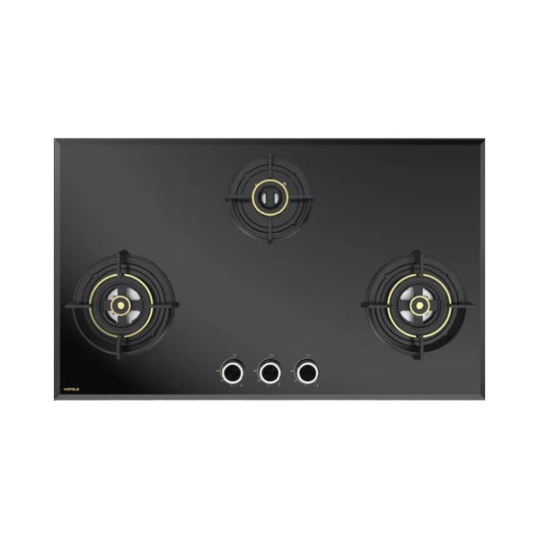 Altius FS 390 90 cm 3 Burner Hob – Full Brass Burners, Gunmetal Knobs, 538.66.628