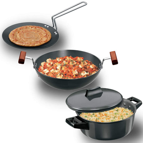 Hawkins Futura Hard Anodised Cookware Set 4