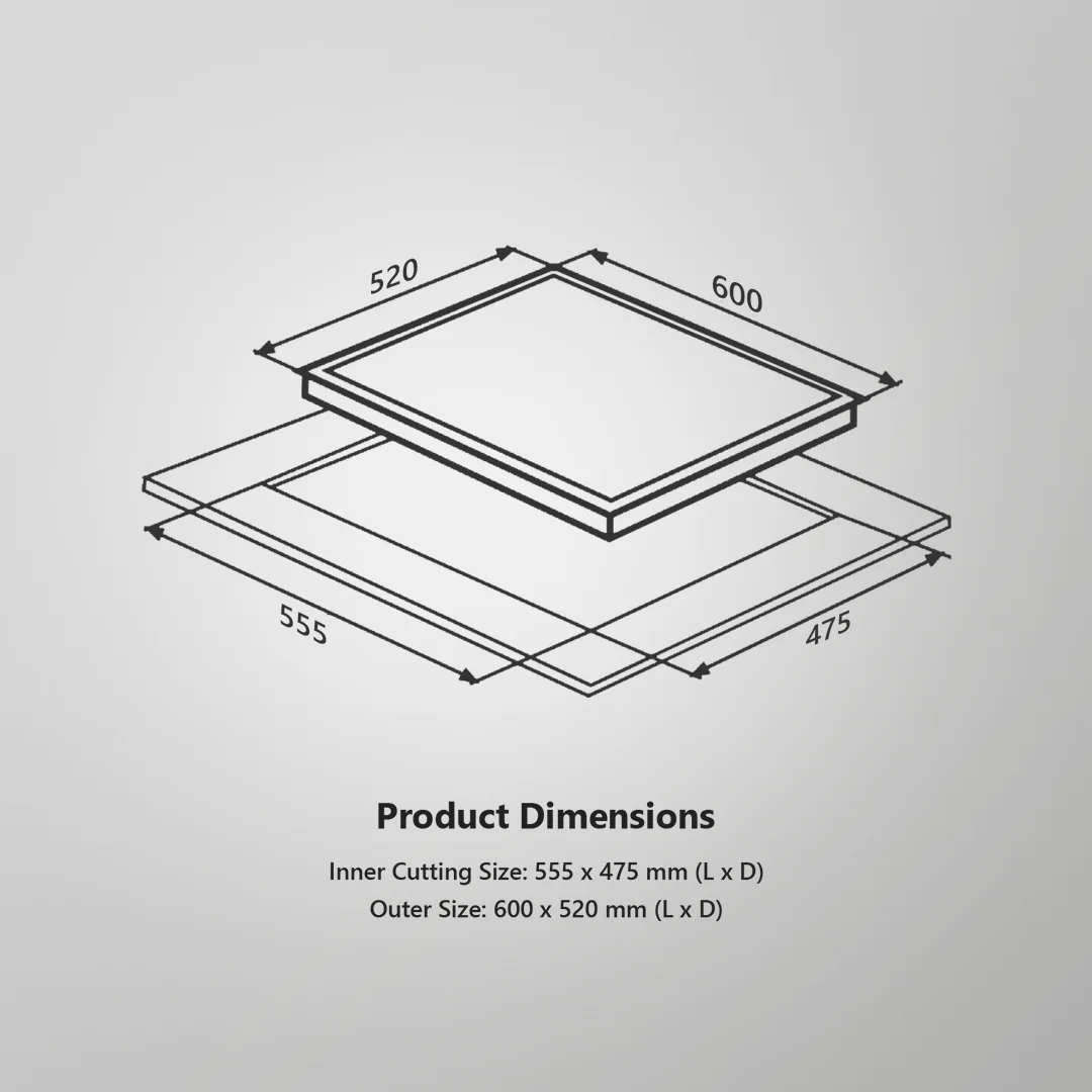 ASF 604 Tempered Glass with FFD Auto Electric Ignition BUILT IN HOBS