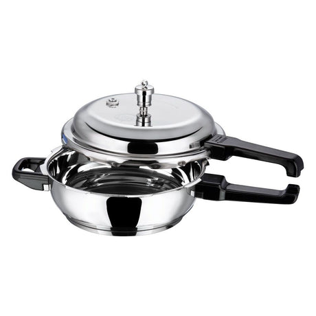 Vinod Platinum Triply Pressure Cooker Flat With Lid - Senior (Induction Friendly)