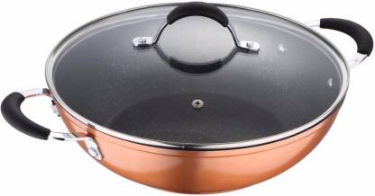 Bergner Infinity Chefs Aluminium Non-Stick Kadai with Lid (24cm