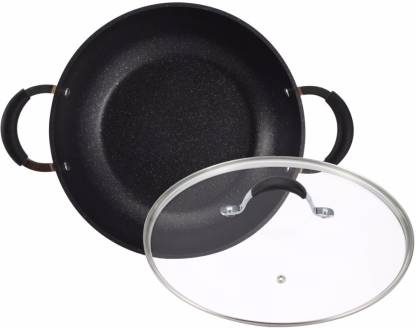 Bergner Infinity Chefs Aluminium Non-Stick Kadai with Lid (24cm