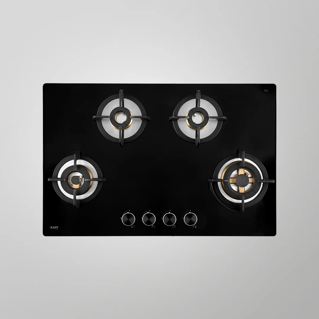 BLH-F 804X BLK – 4 Full Brass High-Efficiency Burners Built-in Hob | Auto Electric Ignition