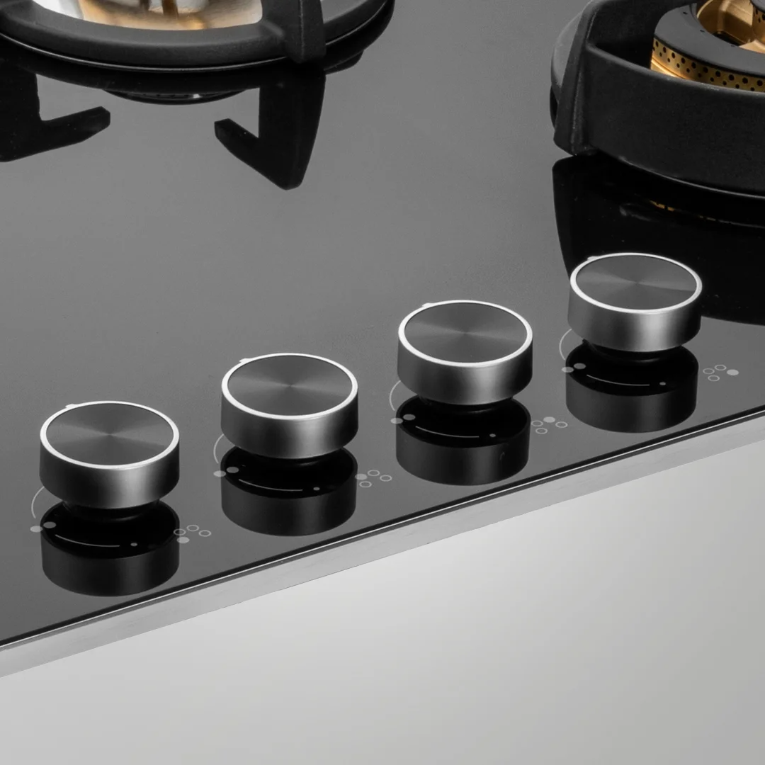 BLH-F 804X BLK – 4 Full Brass High-Efficiency Burners Built-in Hob | Auto Electric Ignition