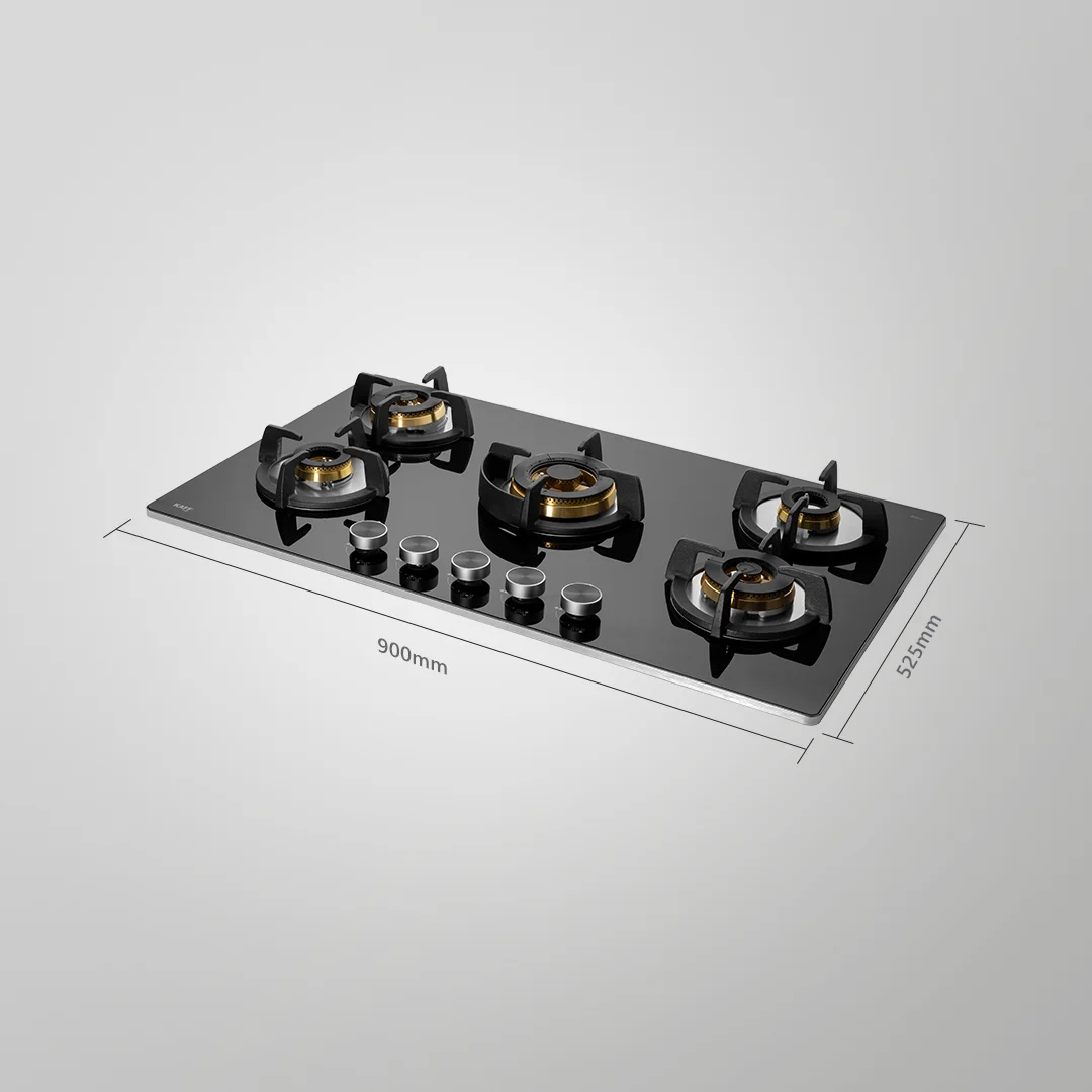 BLH-F 865X – 5 Full Brass High-Efficiency Burners Built-in Hob | Auto Electric Ignition