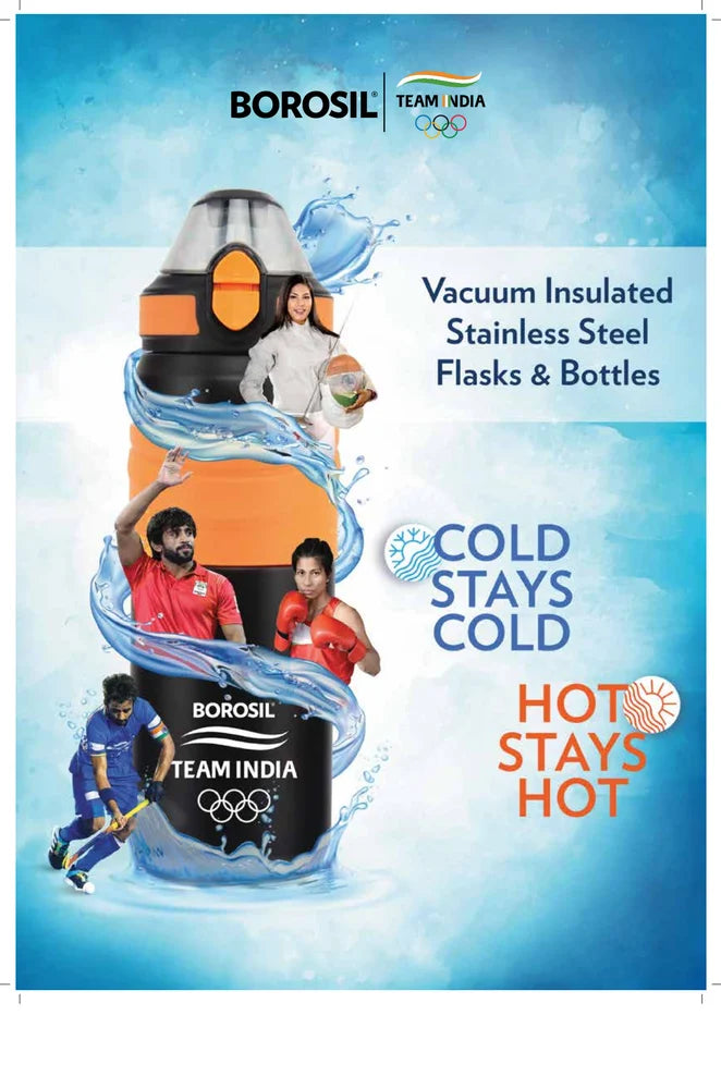 Bliss Trek Series Black Bottle – 500 mL | Hot for 20 Hrs, Cold for 24 Hrs | Wide Mouth & Durable Finish