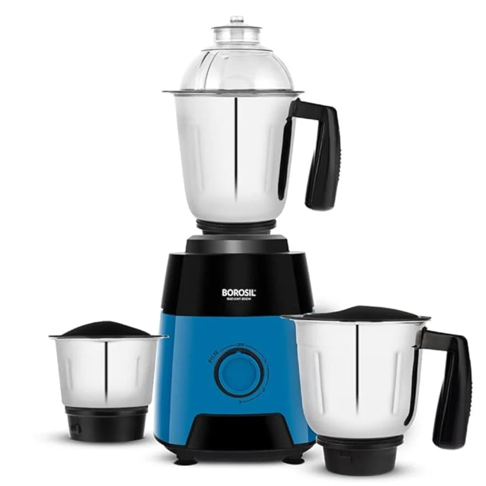 Borosil Radiant Mixer Grinder W17 600 W, 3 Jars