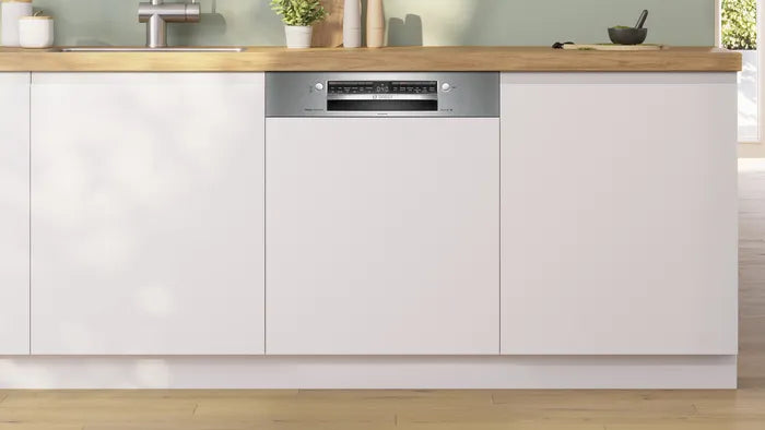 Series 4 60 cm 14 Place Settings Semi-Integrated Dishwasher Stainless Steel, Home Connect, 6 Programmes - SMI4IKS00I