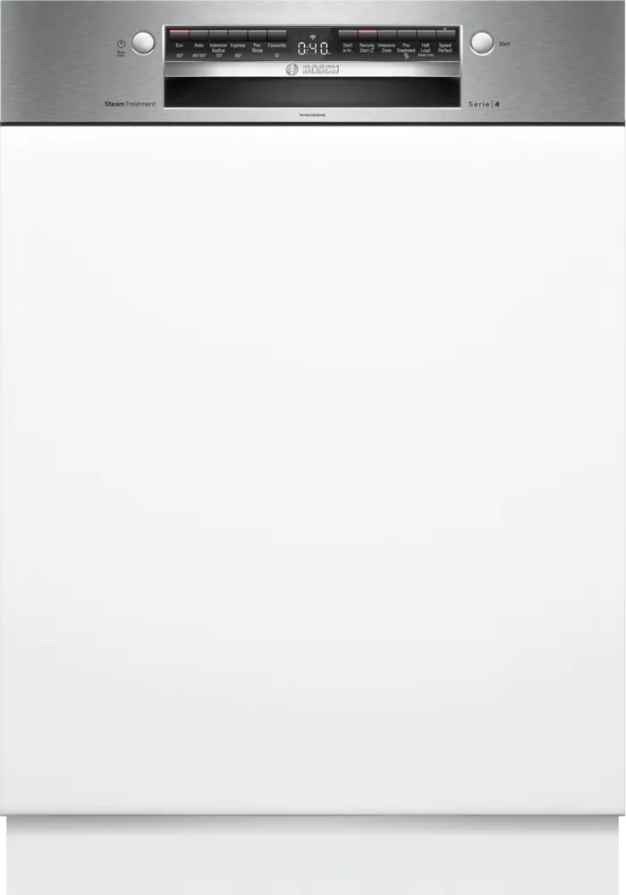 Bosch Series 4 Semi Integrated Dishwasher 60cm Stainless Steel Front View
